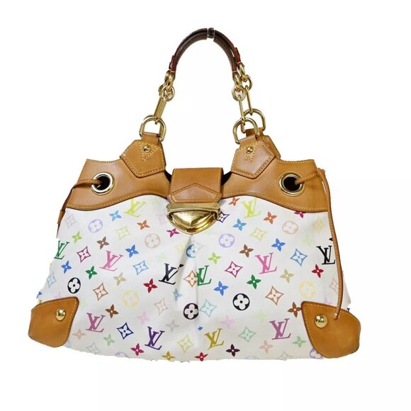 LOUIS VUITTON Ursula Chain Hand Bag Monogram Multi Leather White M40123 57EA904 - Picture 1 of 16